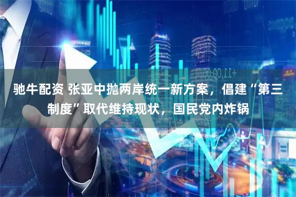 驰牛配资 张亚中抛两岸统一新方案，倡建“第三制度”取代维持现状，国民党内炸锅