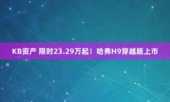 KB资产 限时23.29万起!哈弗H9穿越版上市
